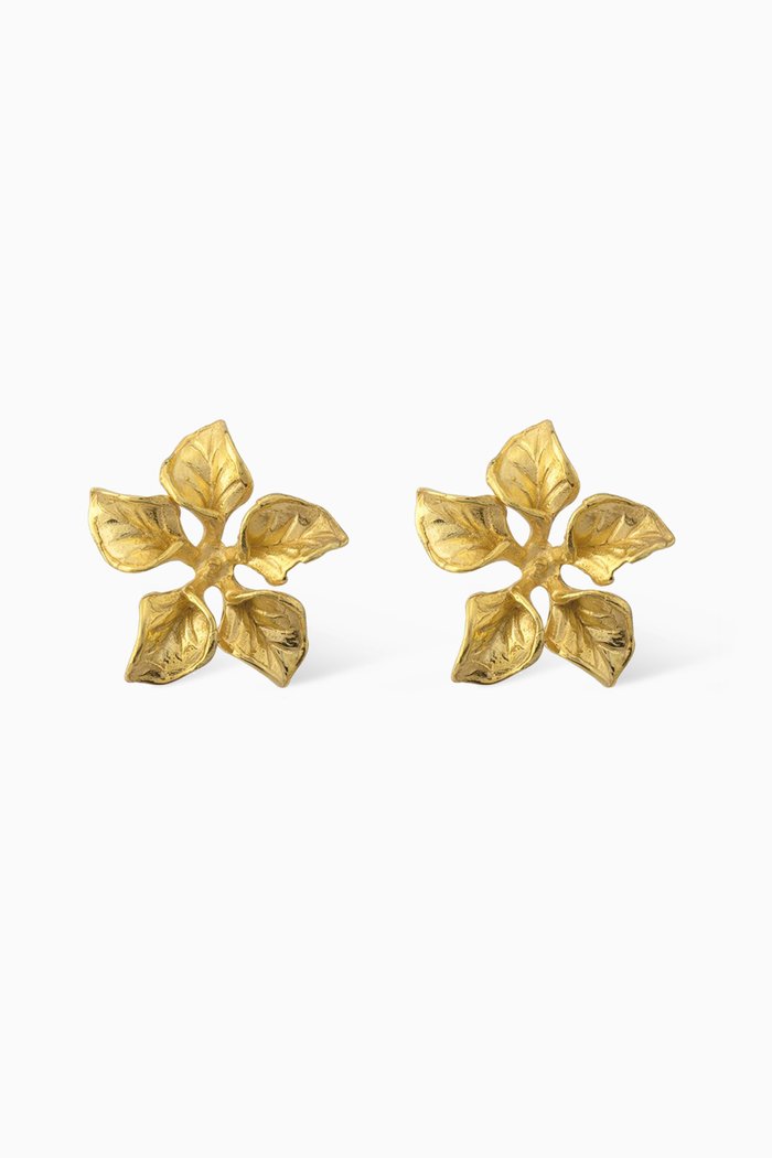 

Magnolia Stud Earrings in 24kt Gold-Plated Bronze