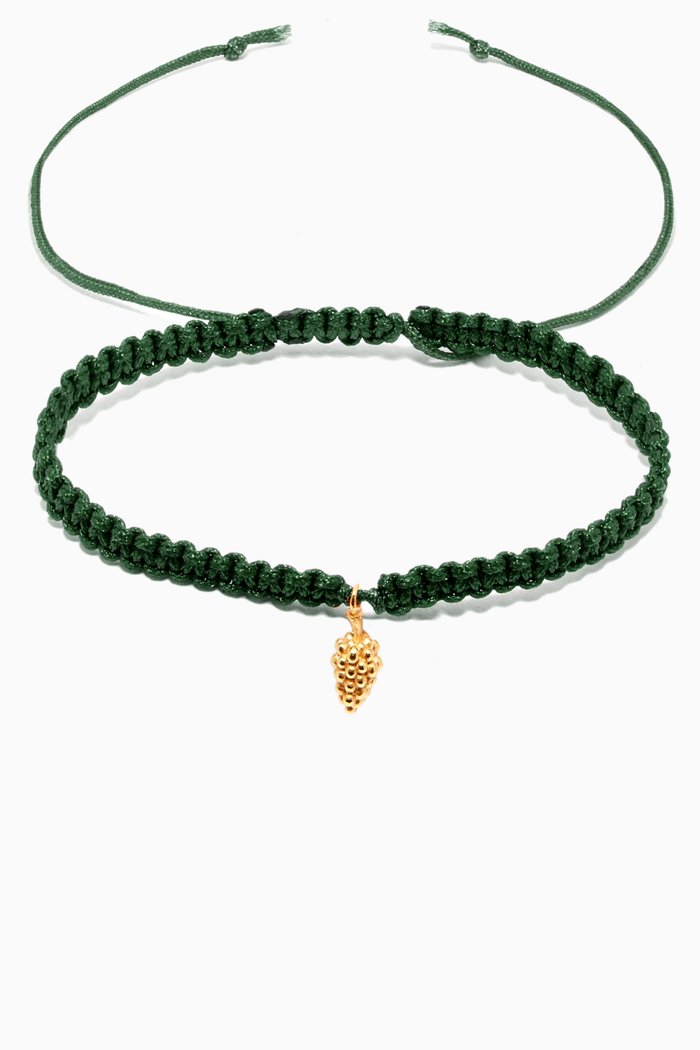 

Grappa Bracelet in 24kt Gold-Plated Bronze, Green