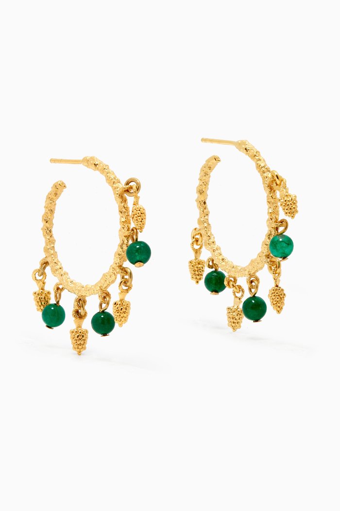 

Esmeralda Hoop Earrings, Green