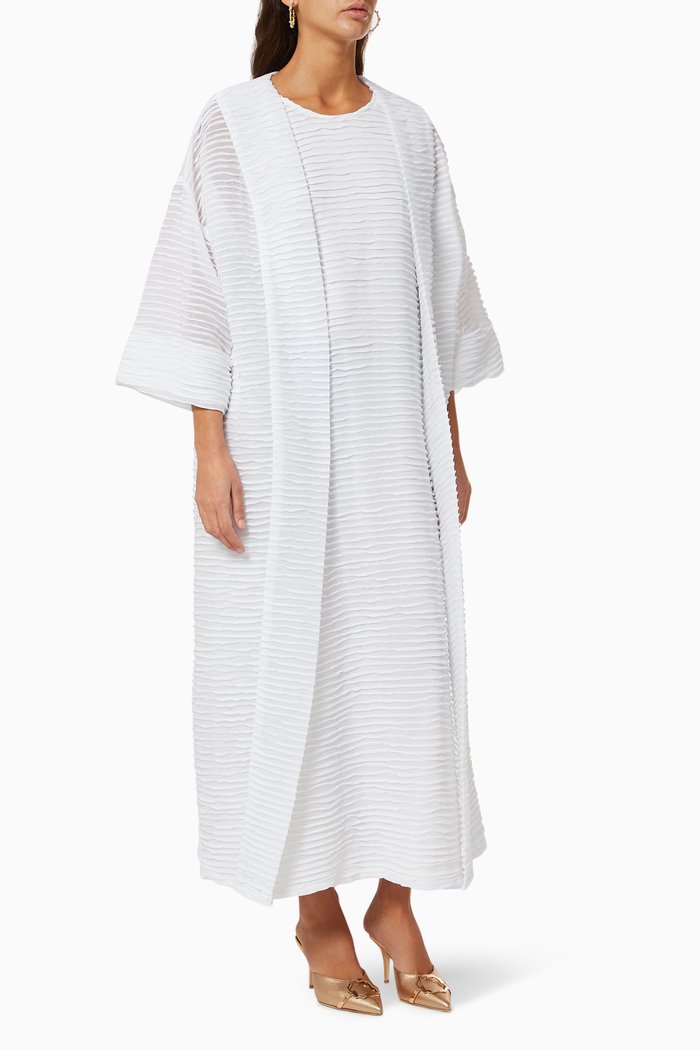 

Isabella Plisse Kaftan Set, White