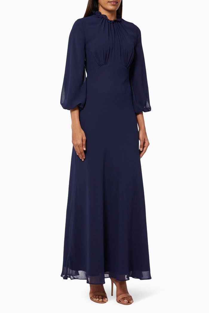

The Nichols Dress in Georgette, Blue