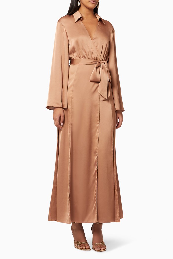 

The Brooksby Shirt Dress in Satin, Metallic