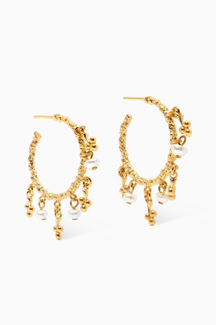 

Esmeralda Hoop Earrings in 24kt Gold-Plated Bronze, Neutral