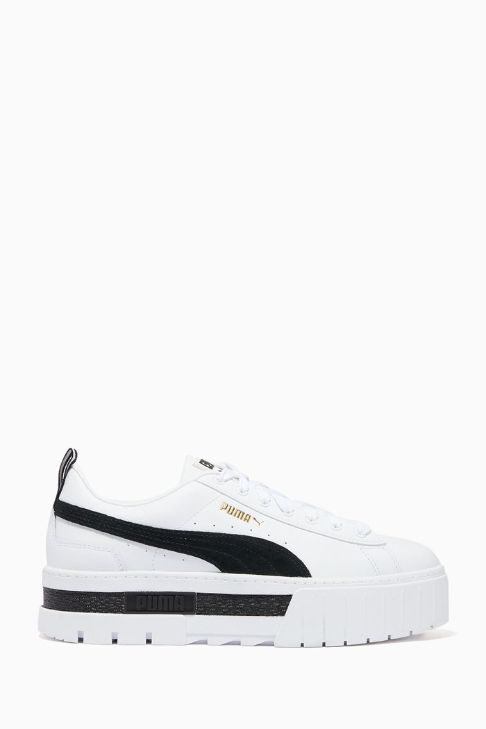 

Mayze Low Top Sneakers in Leather, White