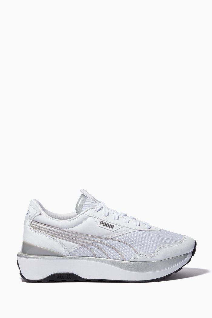 

Cruise Rider Metal Sneakers in Vegan Leather, White