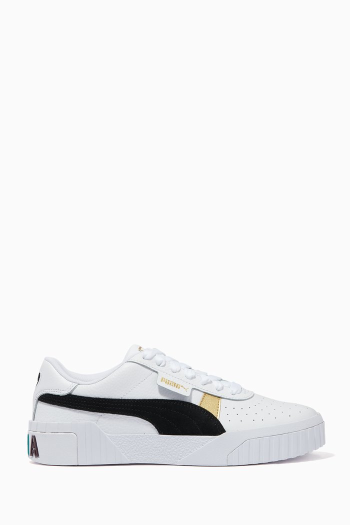 

Cali Varsity Low Top Sneakers in Leather, White