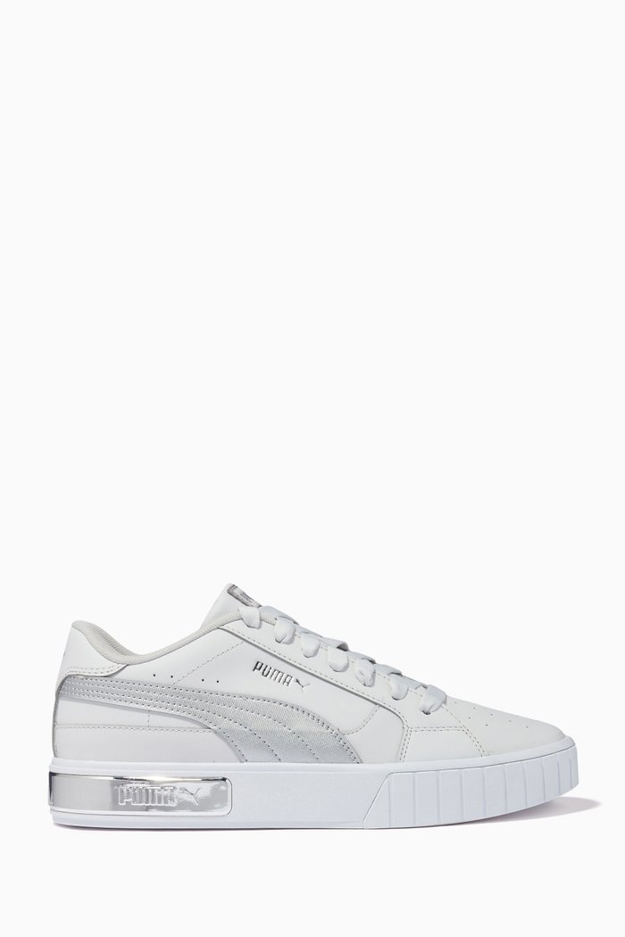 

Cali Star Metallic Sneakers in Leather, White