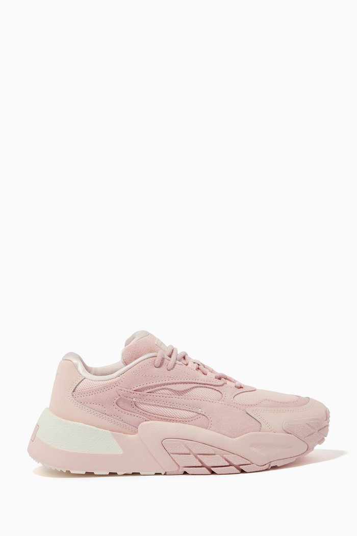 Hedra Mono Sneakers in Mesh & Suede, Pink