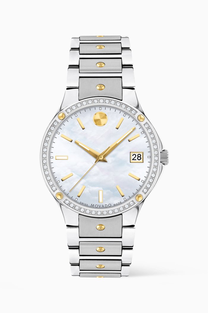 

SE Diamond Quartz Watch, 32mm, Silver
