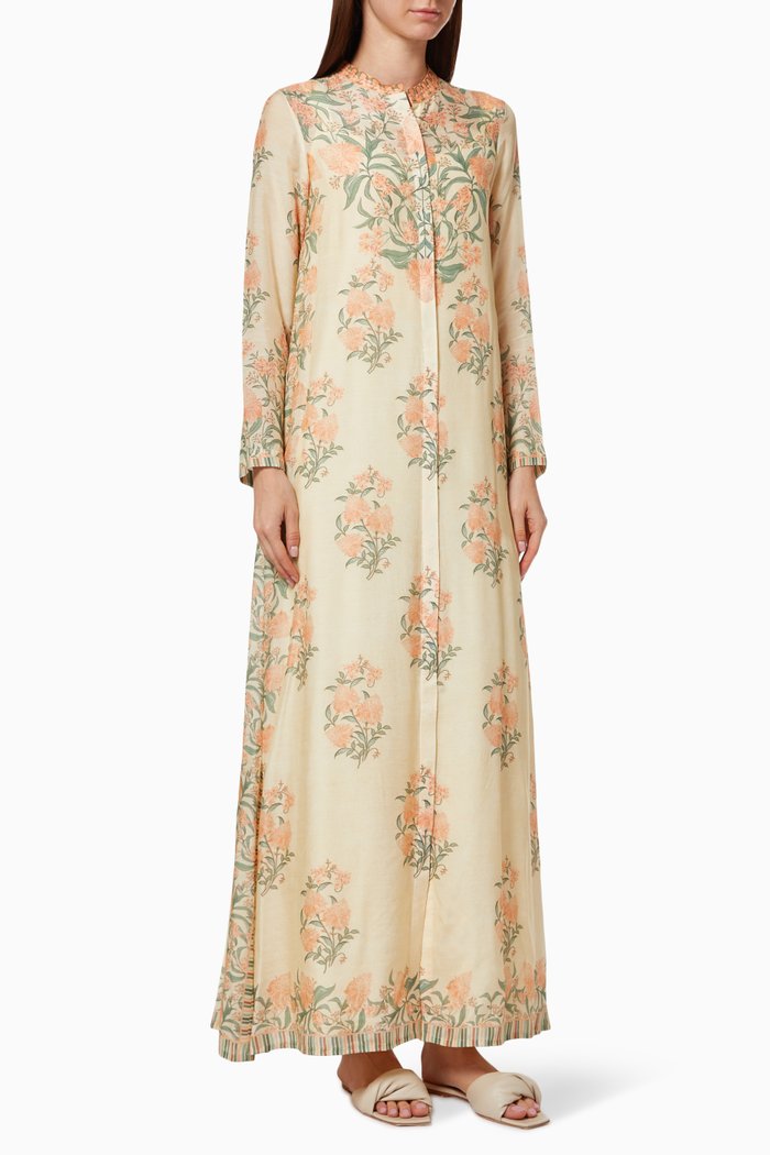 

Dhrumi Floral Kaftan, Neutral