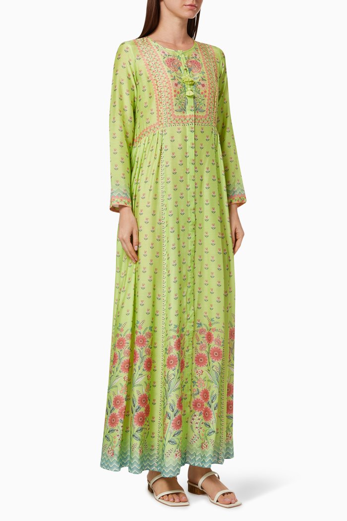 

Faya Floral Kaftan, Green