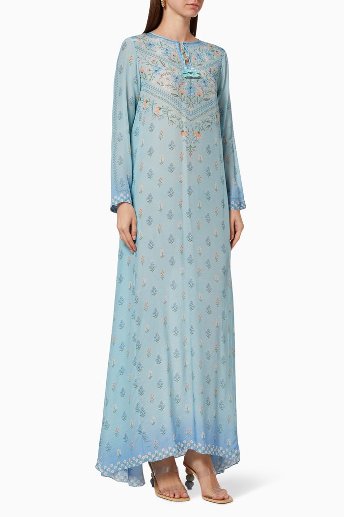 

Floral Printed Kaftan, Blue