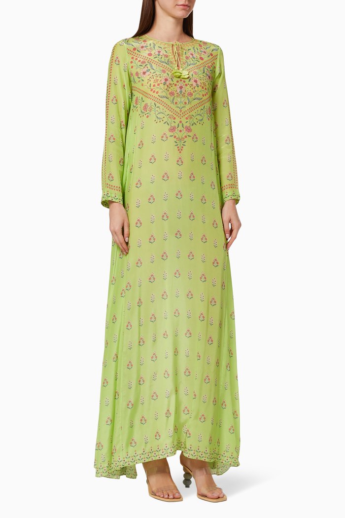 

Floral Printed Kaftan, Green