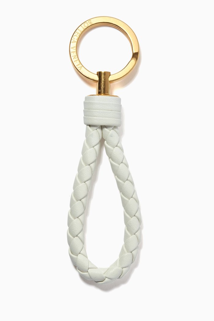 

Key Ring in Intrecciato Nappa, White