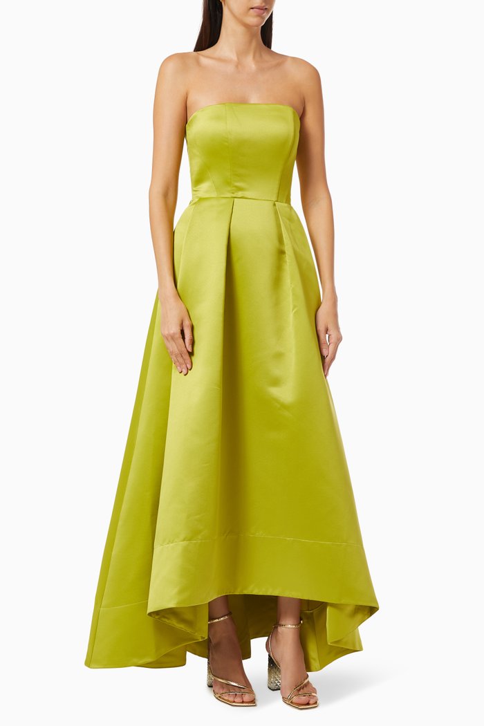 

Digimond 1 Strapless Dress in Satin, Yellow