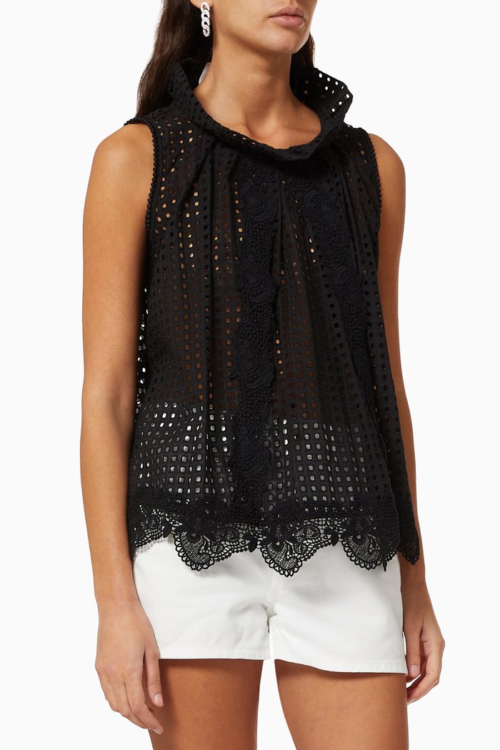 

Vedrai Blouse in Cotton, Black