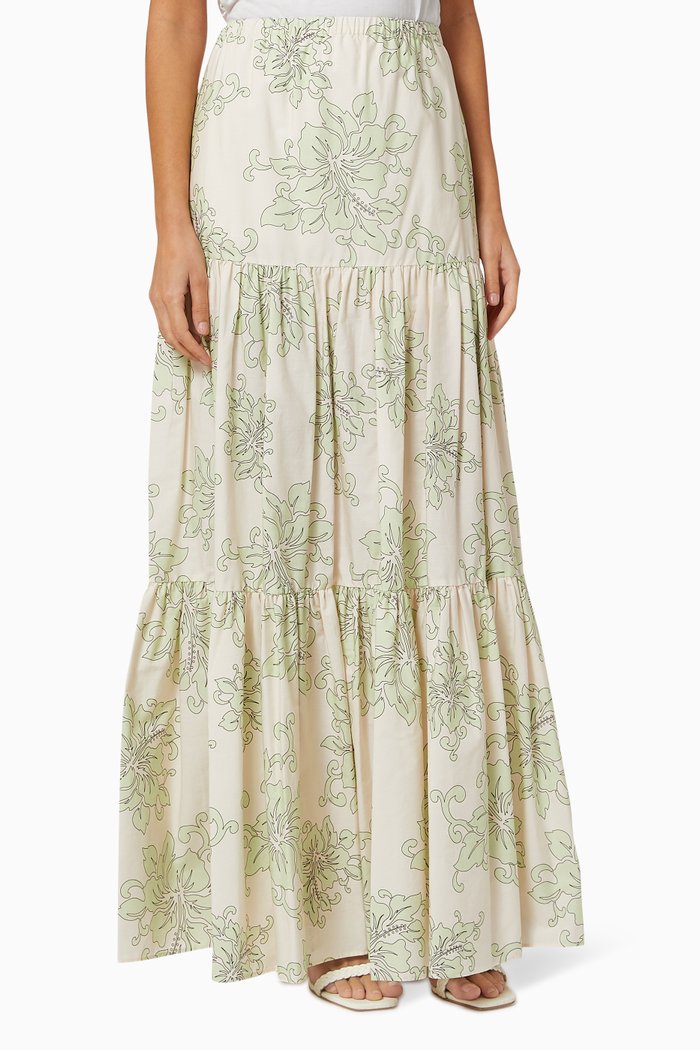 

Dignity Hawaii Print Skirt in Cotton, Pink