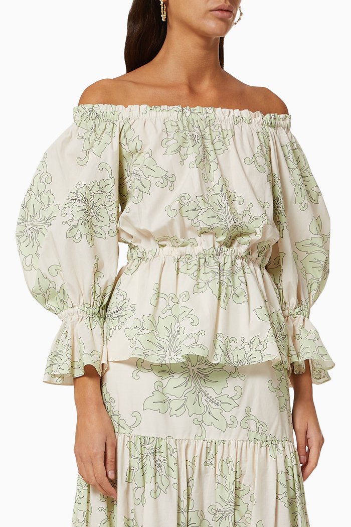 

Buon Viaggio 1 Blouse in Cotton, Green