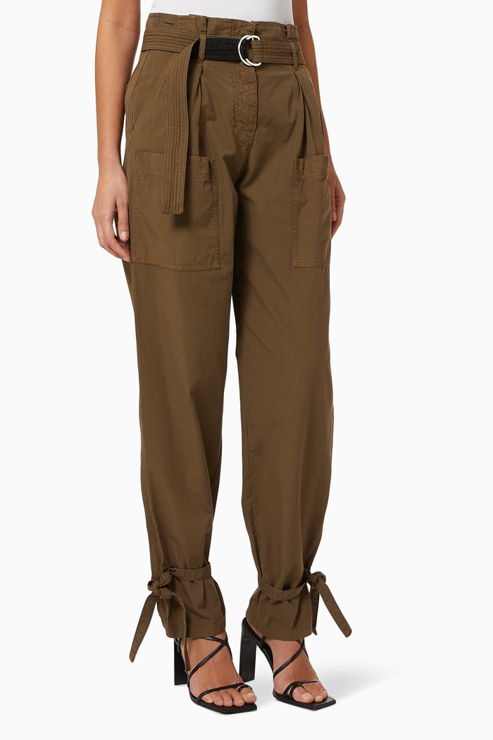 

Geometria Ripstop Cargo Trousers in Cotton, Green