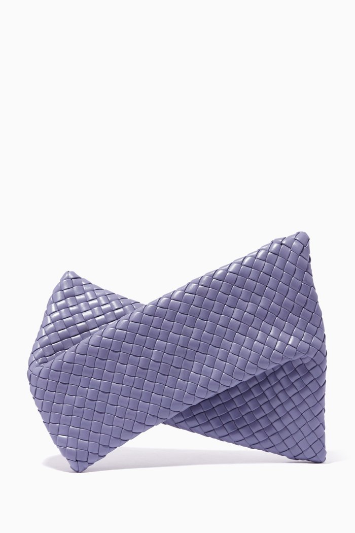 

The Crisscross in Padded Intrecciato Nappa, Purple