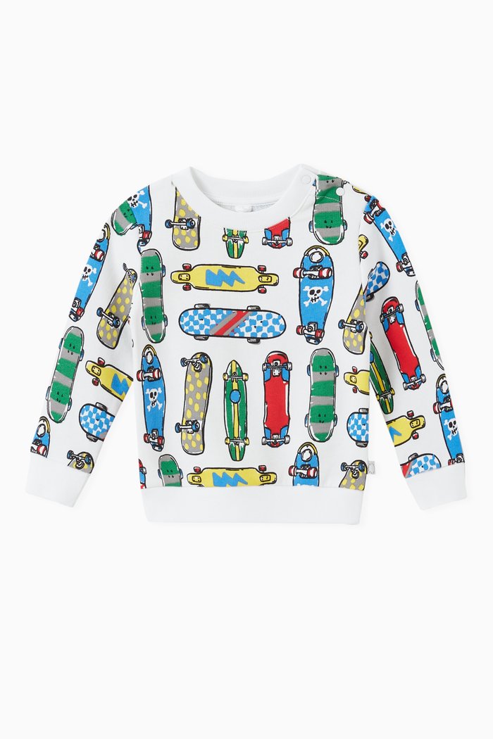 

Skateboards Sweatshirt in Organic Cotton Fleece, White