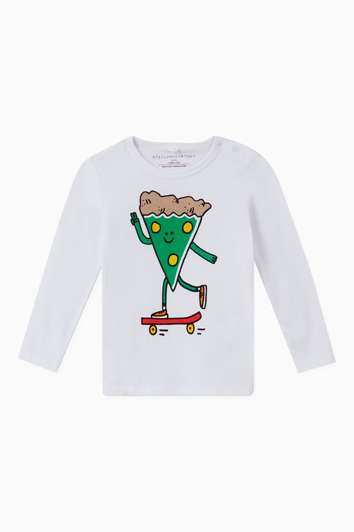 

Pizza Skater T-shirt in Organic Cotton, White