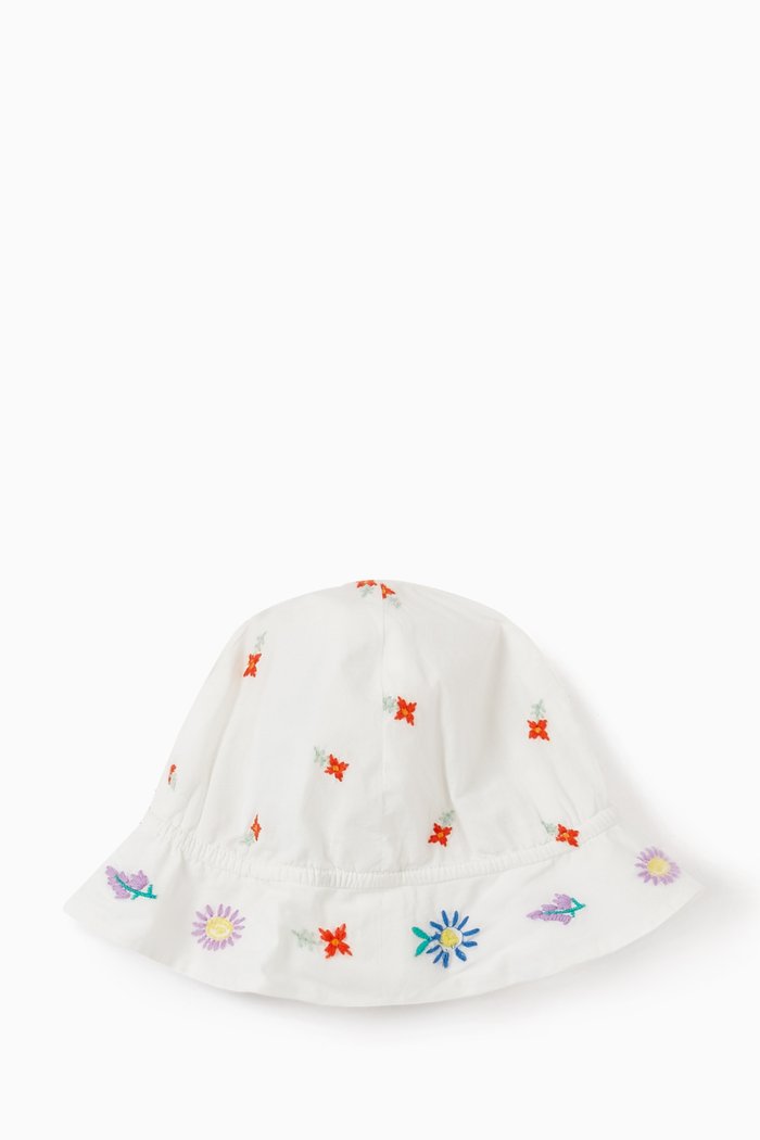 

Flowers Hat in Organic Cotton, White
