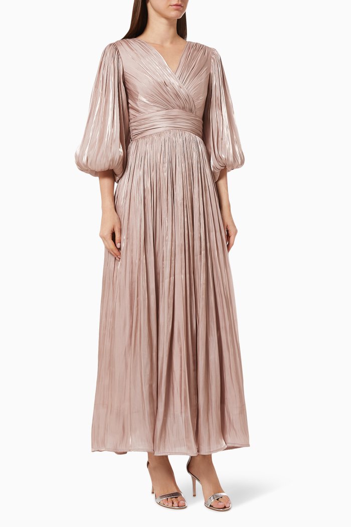 

Draped Satin Dress, Pink