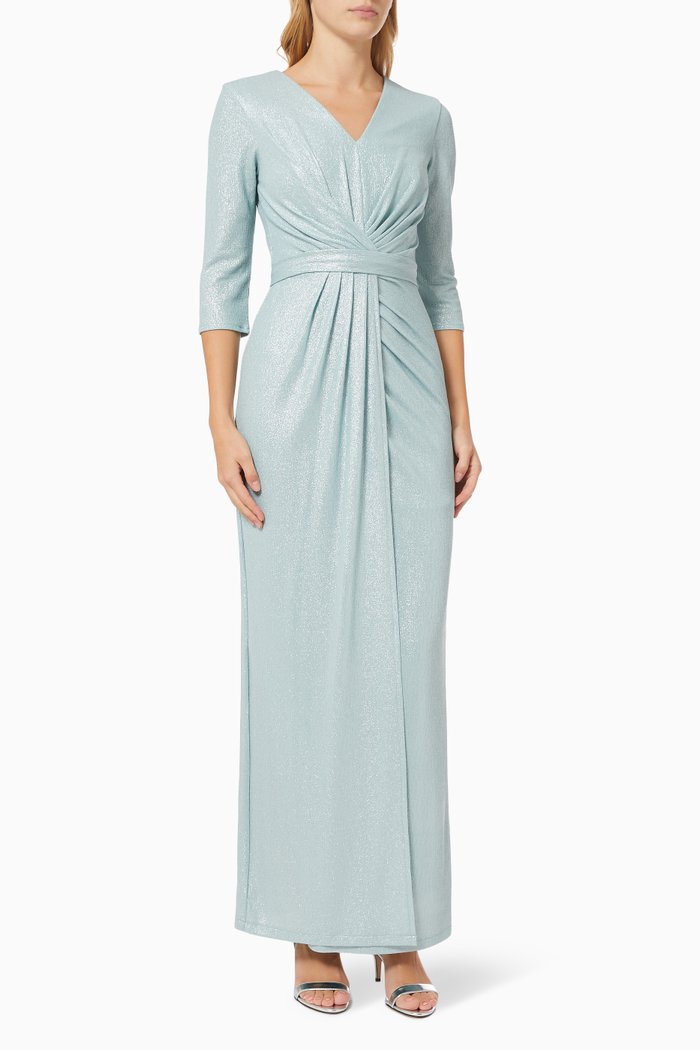 

Shimmer Draped Dress, Green