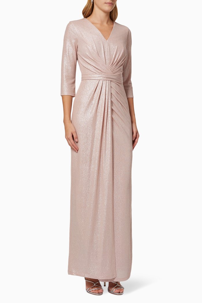

Shimmer Draped Dress, Pink