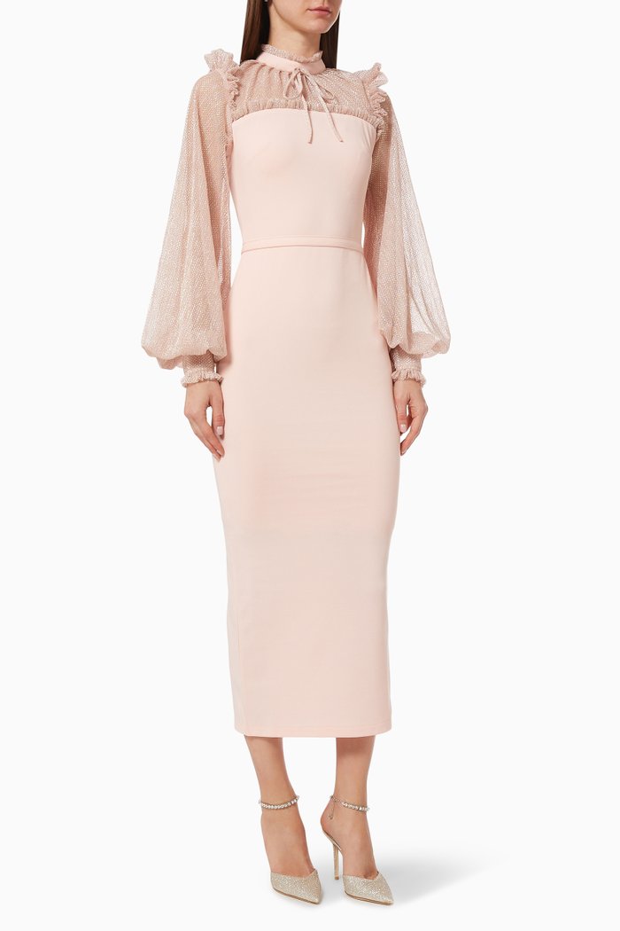 

Metallic Polka Dot Dress, Pink