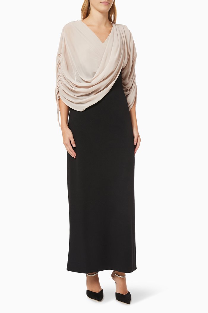 

Draped Ruched Dress, Black