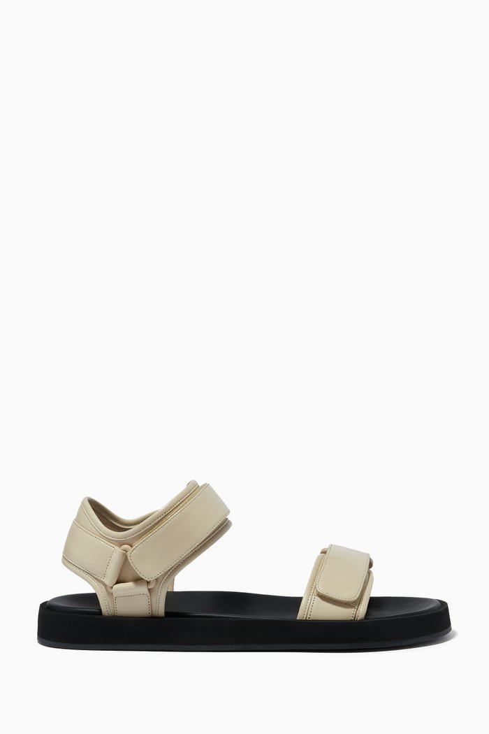 

Hook-and-Loop Sandals in Nappa, Neutral