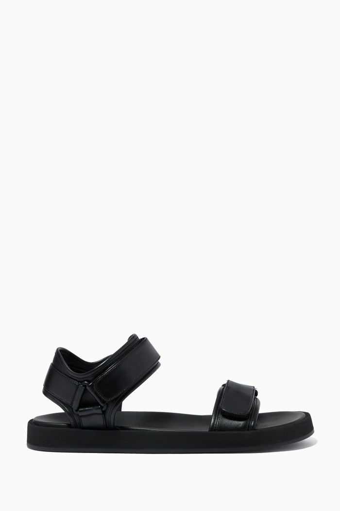 

Hook-and-Loop Sandals in Nappa, Black