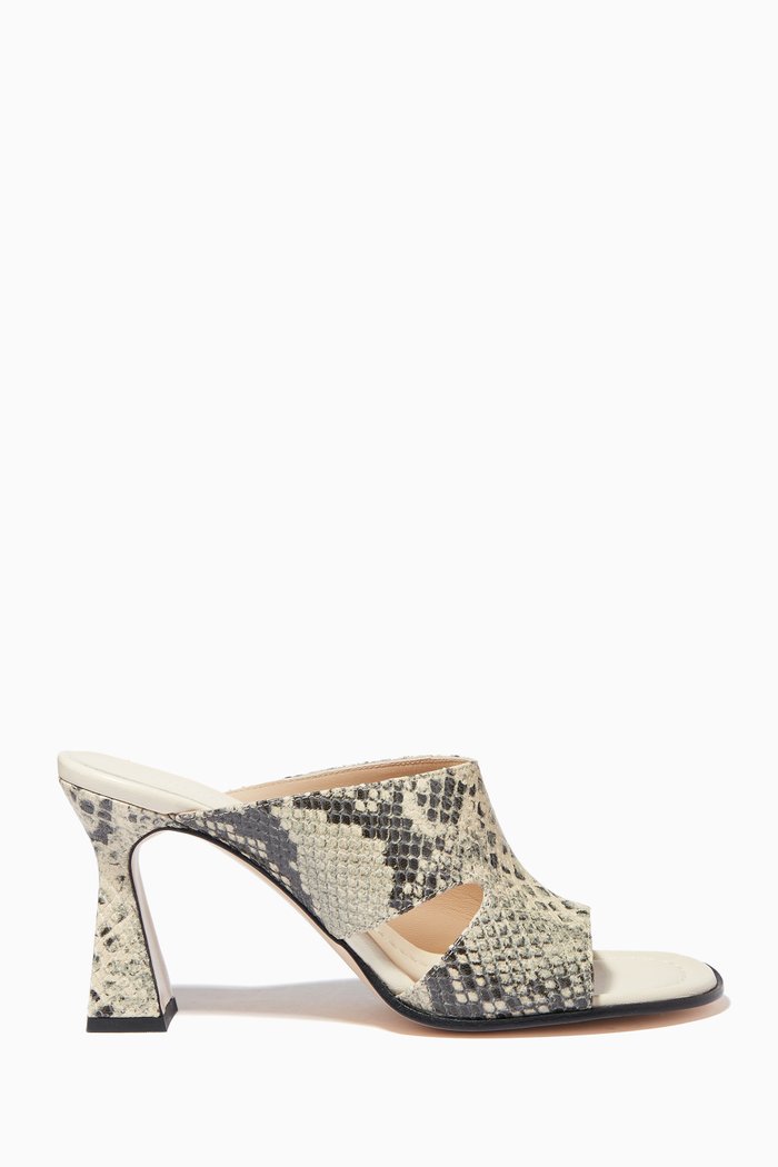 

Marie 85 Sandals in Python-embossed Goat Leather, Neutral