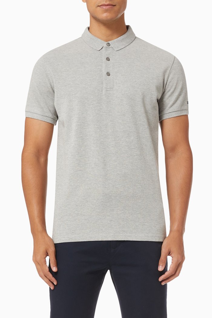 

City Polo Shirt in Organic Cotton Piqué, Brown