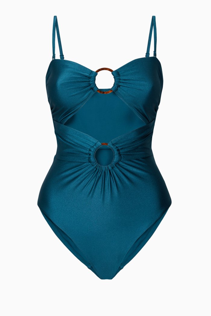 

Cassia Double Ring One Piece Swimsuit, Green