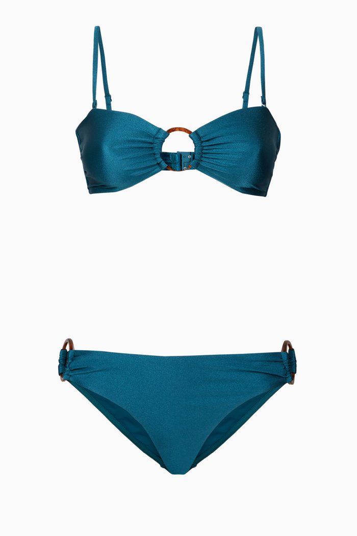 

Cassia Ring Bandeau Bikini, Green