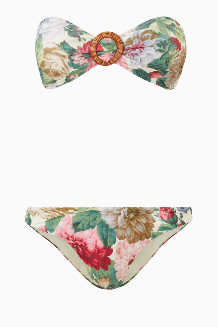 

Mae Buckle Bandeau Bikini, Multicolour