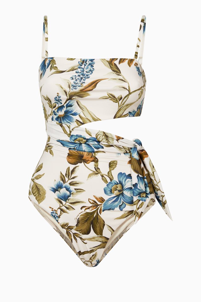 Aliane Scarf Tie One Piece Swimsuit, Multicolour