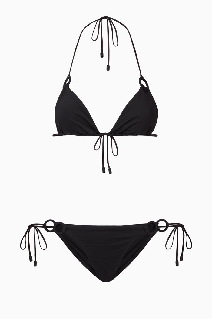 

Aliane Ring Tie Bikini, Black