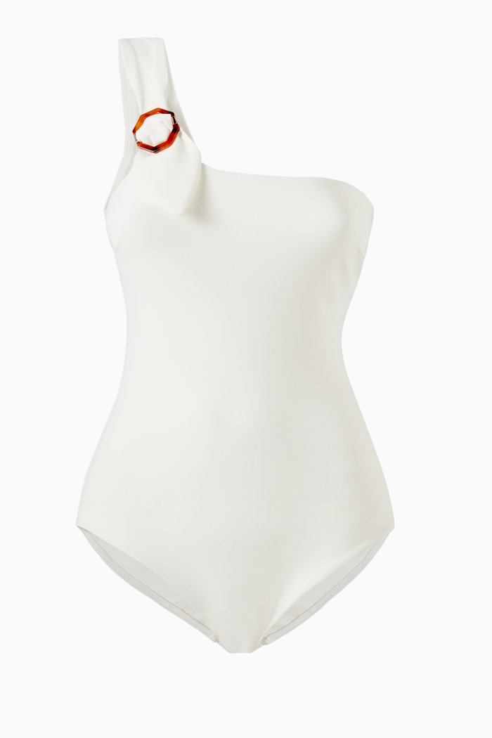 

Teddy Buckle One Piece Swimsuit, White