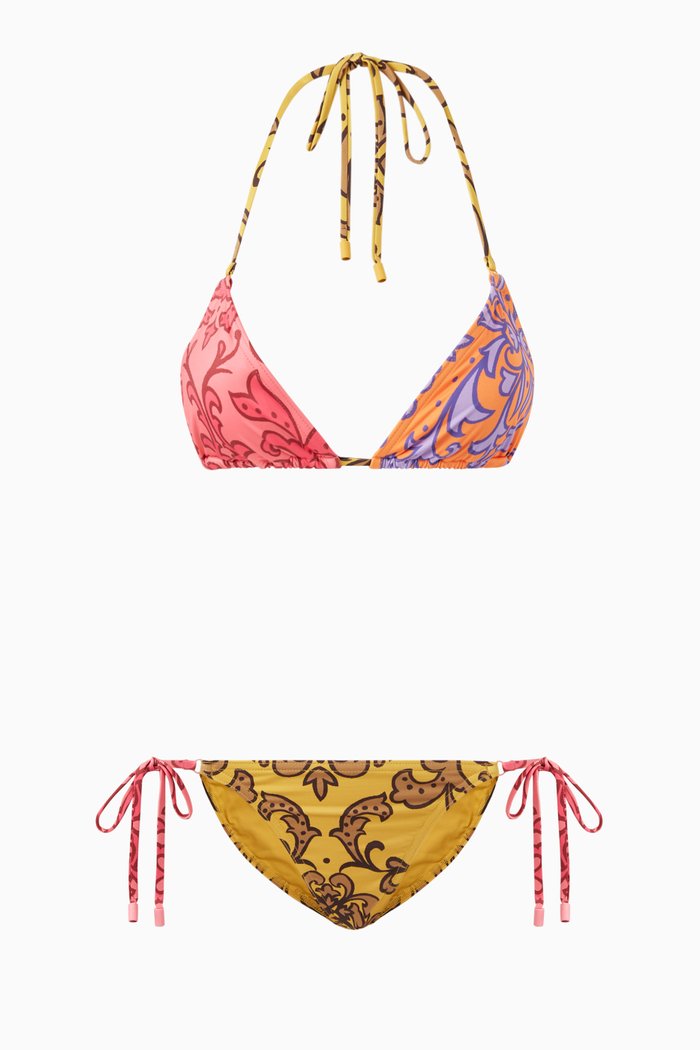 

Nina Spliced Mini Tri Bikini, Multicolour