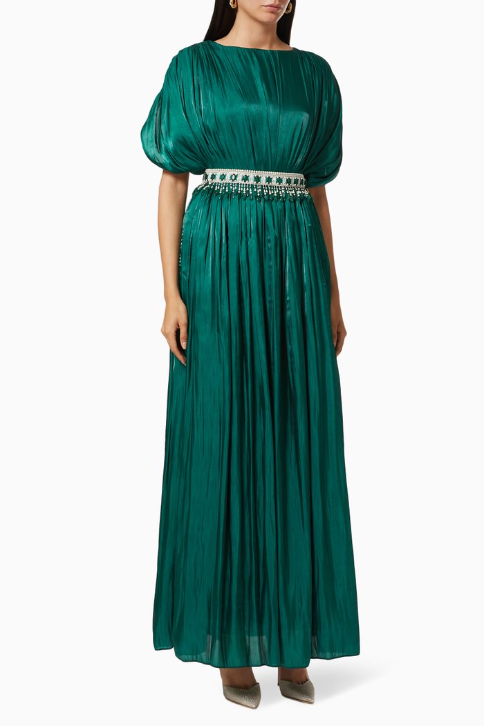 

Draped Beaded Dress, Green