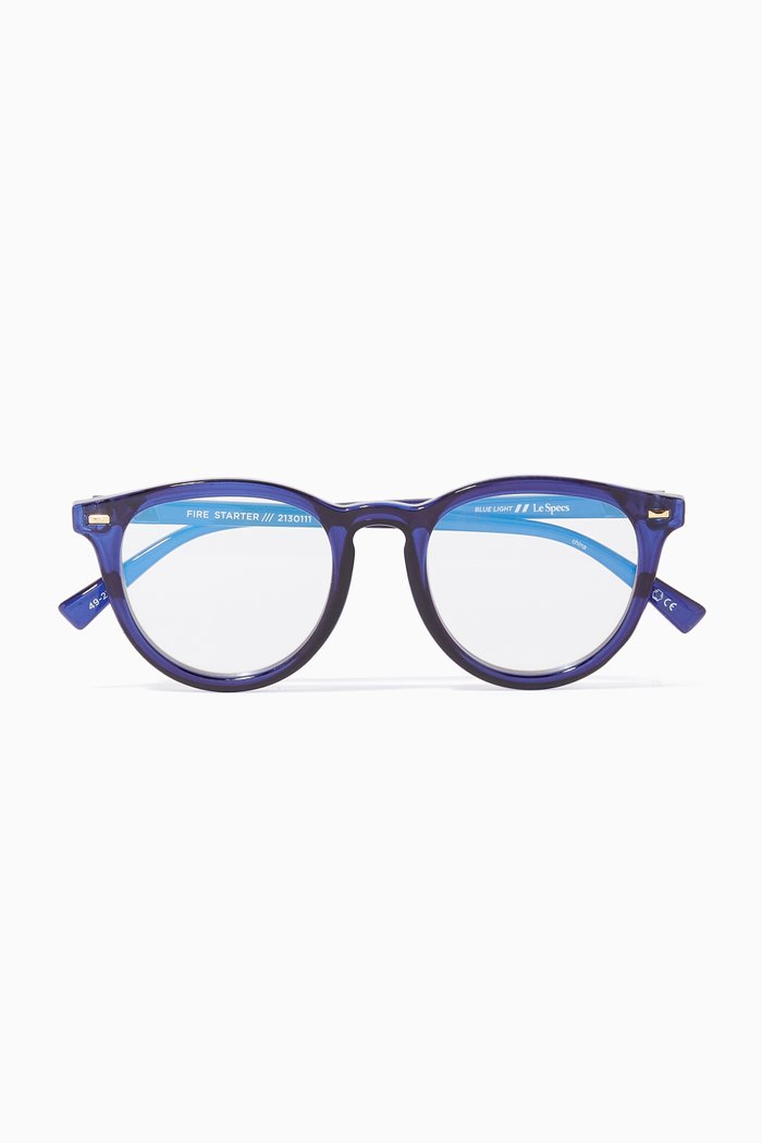 

Fire Starter Round Sunglasses, Blue
