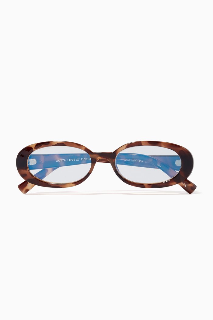 

Outta Love Oval Sunglasses, Brown