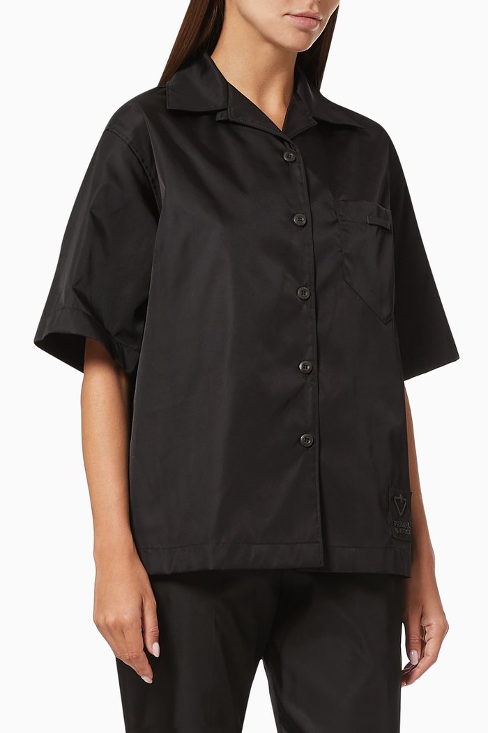 

Logo Shirt in Re-Nylon Gabardine, Black