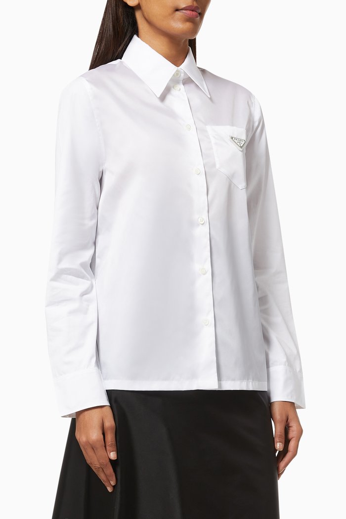 

Shirt in Poplin & Re-Nylon Gabardine, White