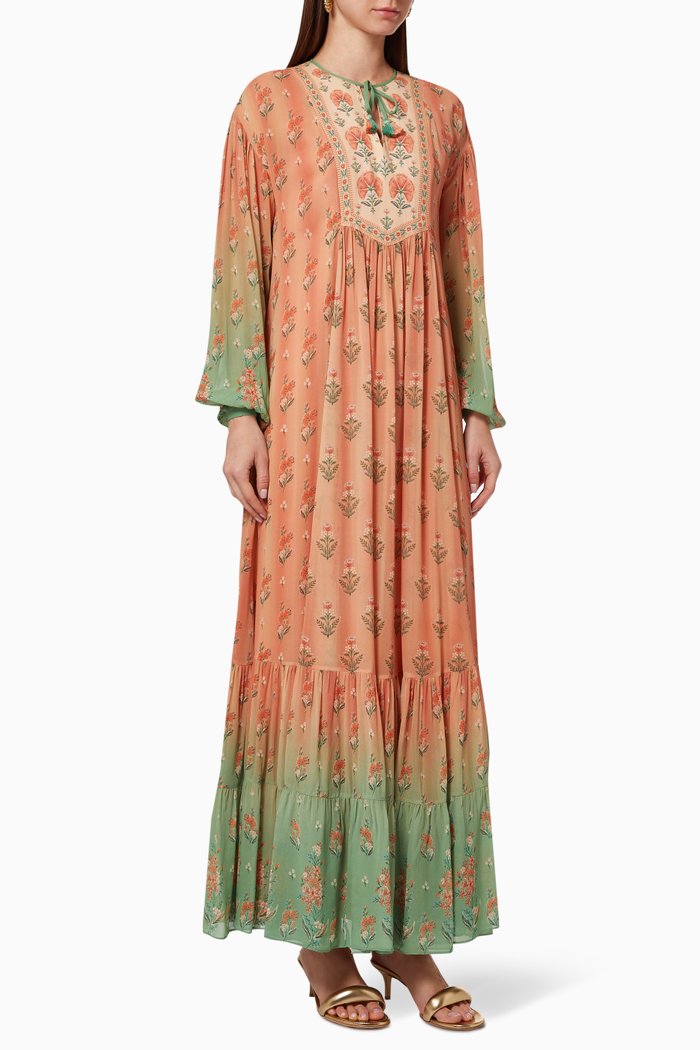 

Floral Printed Kaftan, Orange