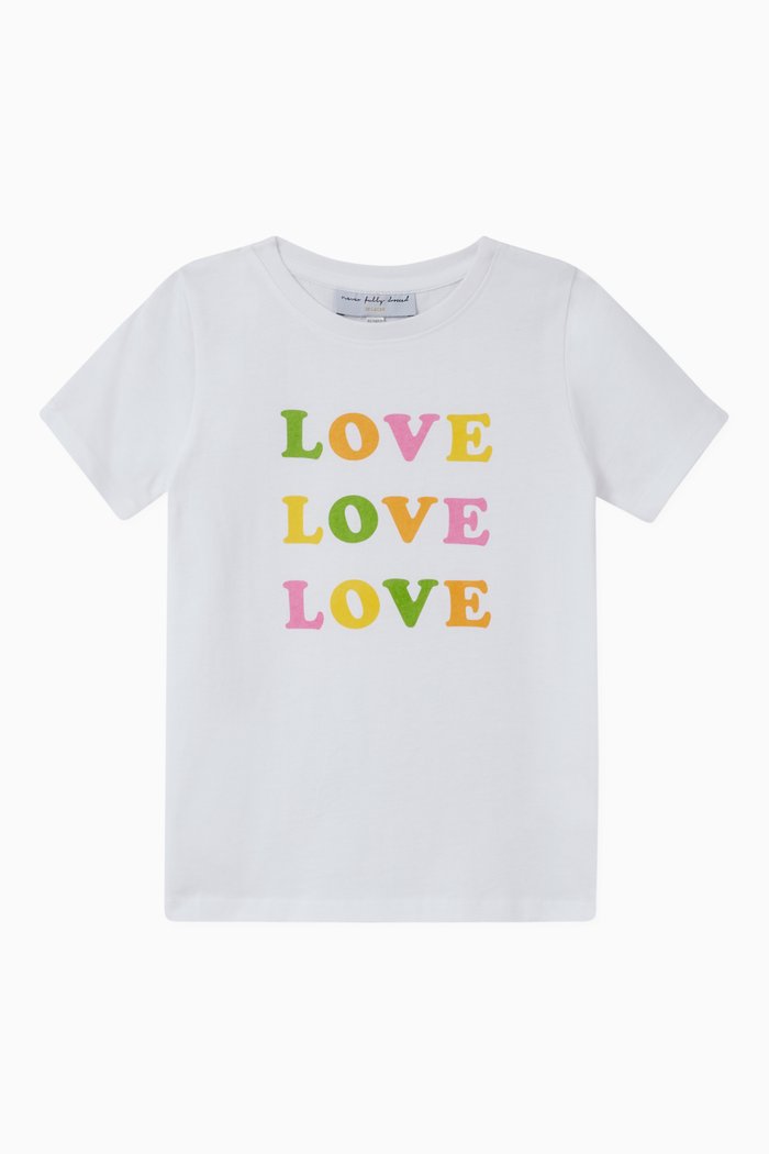 

Love Love Love T-shirt in Organic Cotton Jersey, White